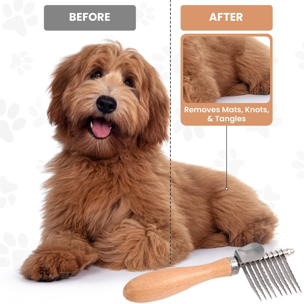 Dematting Brush – Grooming Rake for Dogs & Cats