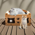Cat Cardboard House Scratching Post Activity Centre Bed Toys Climbing Scratcher