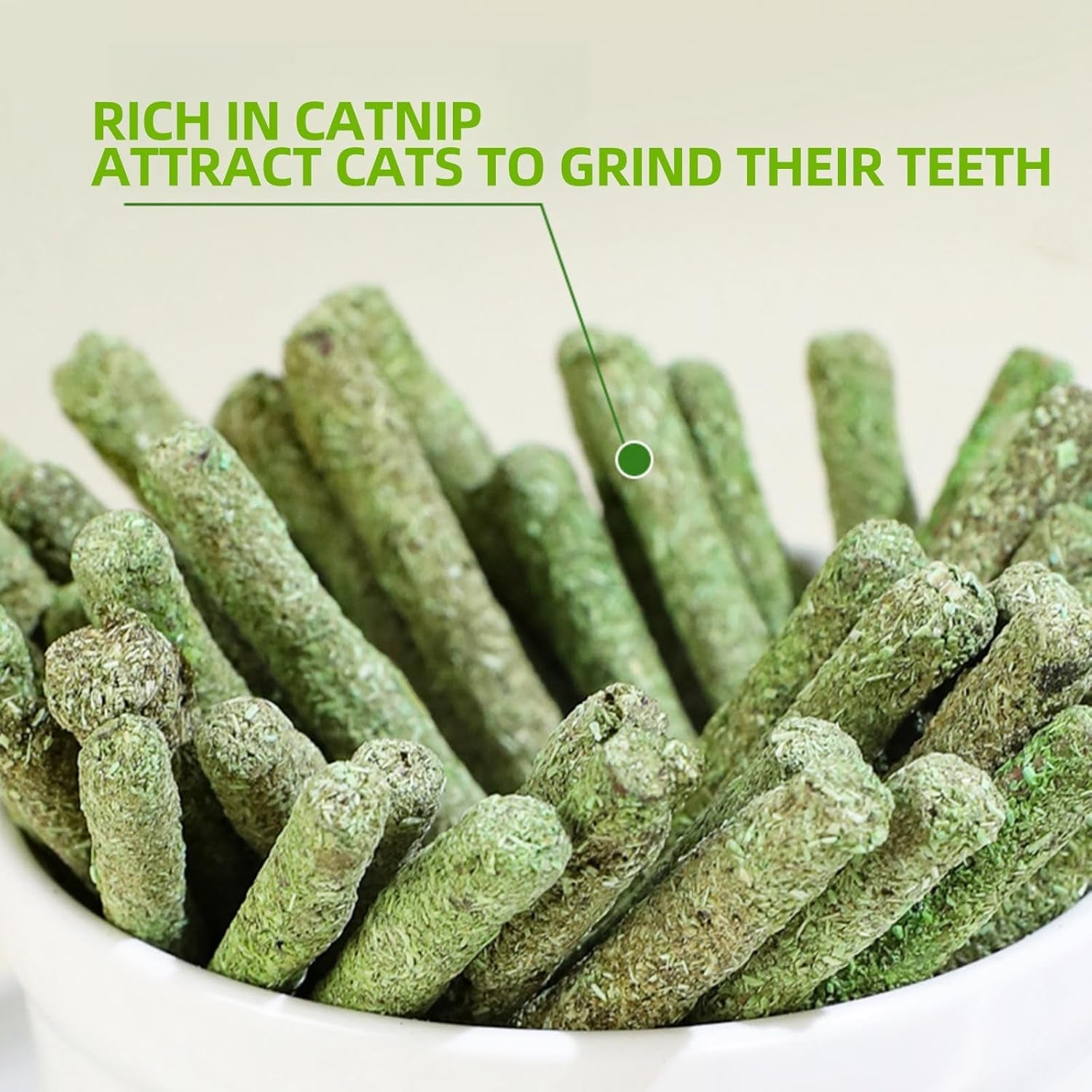 8Pcs Natural Grass Chew Toy with Catnip for Cat Teething and Hairball Removal