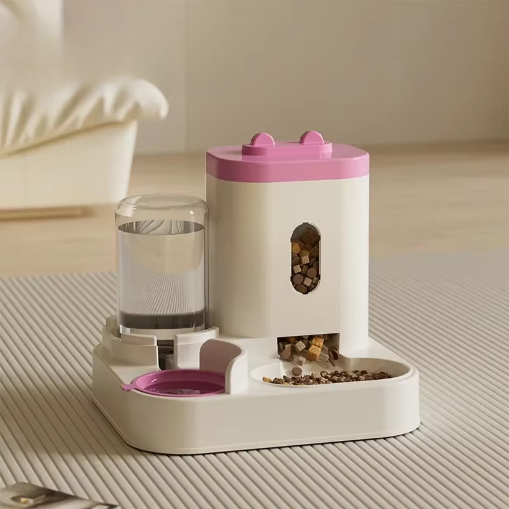 Automatic Feeder &amp; Water Fountain – Large Capacity Food Dispenser for Dogs &amp; Cats