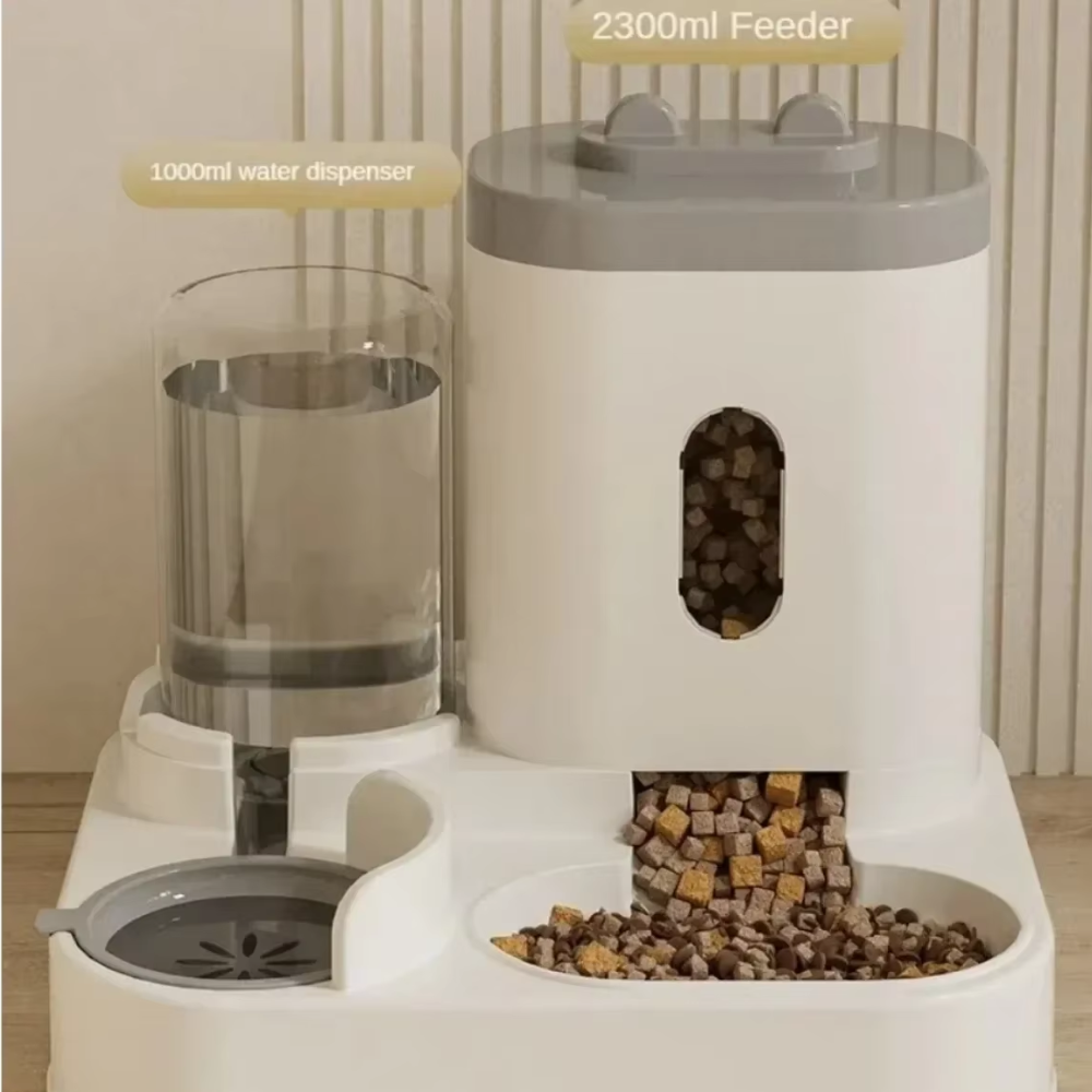 Automatic Feeder &amp; Water Fountain – Large Capacity Food Dispenser for Dogs &amp; Cats