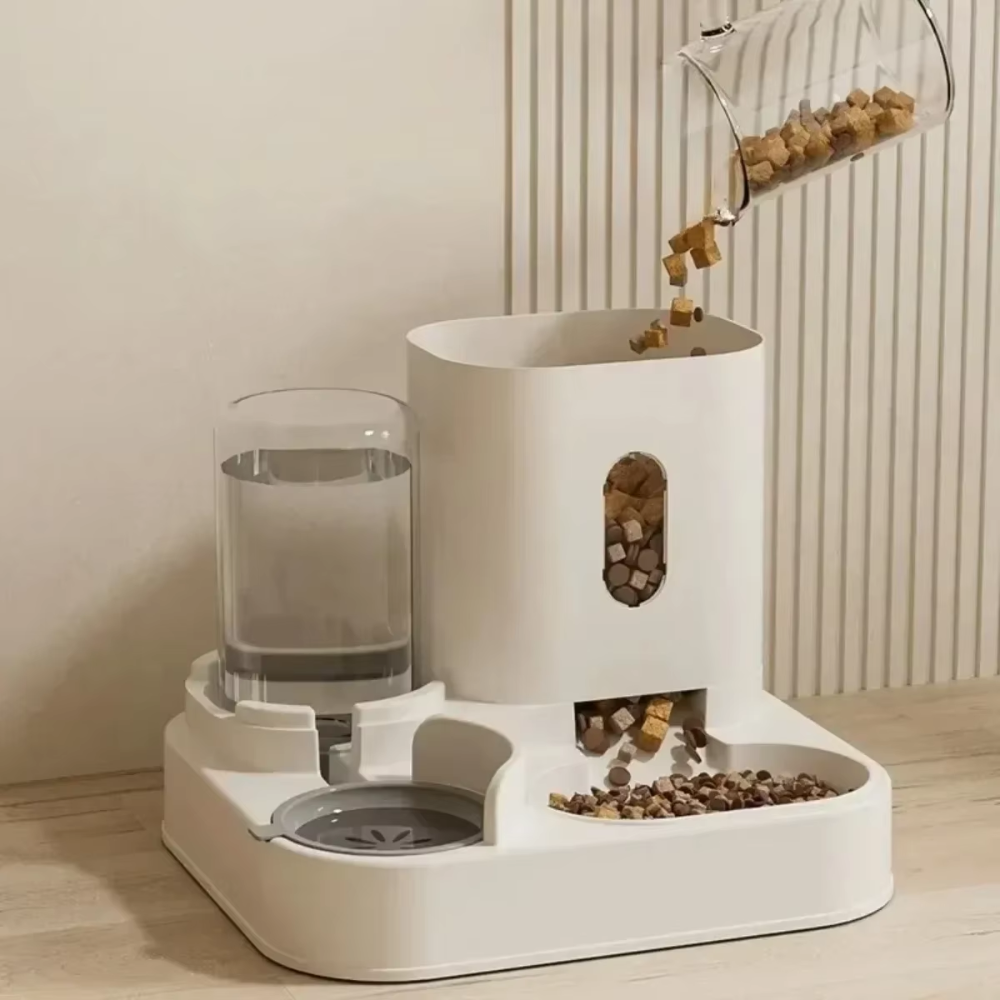 Automatic Feeder &amp; Water Fountain – Large Capacity Food Dispenser for Dogs &amp; Cats