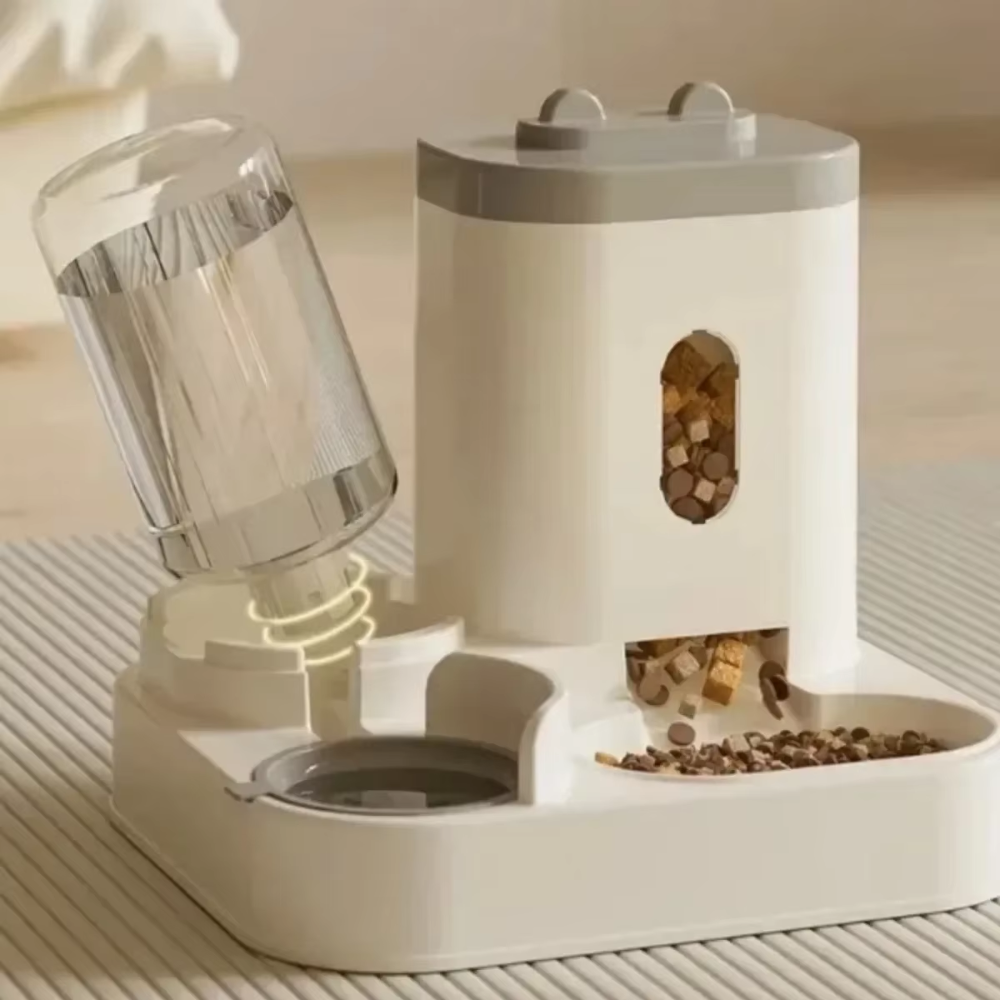 Automatic Feeder &amp; Water Fountain – Large Capacity Food Dispenser for Dogs &amp; Cats