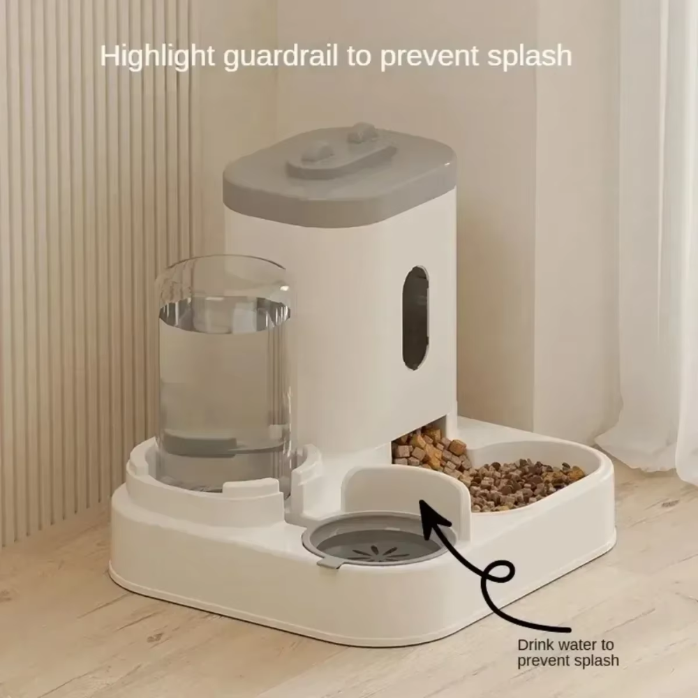 Automatic Feeder &amp; Water Fountain – Large Capacity Food Dispenser for Dogs &amp; Cats