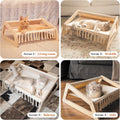 Elevated Flower Cat Bed, 55Cm L&W Large Cat Sofa, Stylish Cats Chair with Highly Elastic Soft Cushion, Furniture for Sleeping for All Cats