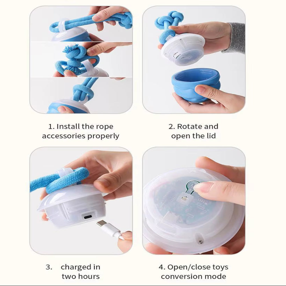Smart Dog Toy Ball Electronic Interactive Pet Toy Moving Ball USB Automatic Moving Bouncing for Puppy Birthday Gift